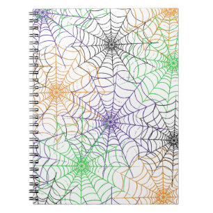Cuaderno Un simple patrón web de araña de Halloween