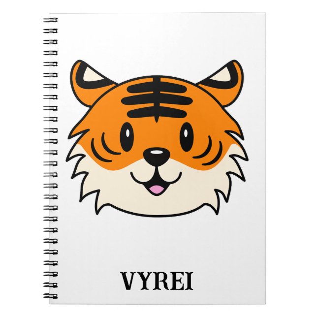 Cuaderno Un tigre Personalizado sonriente y agudo (Frente)