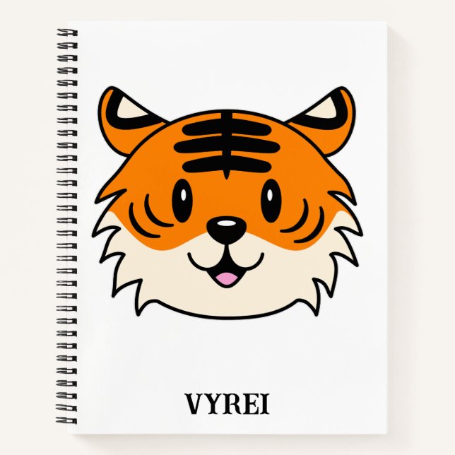 Cuaderno Un tigre Personalizado sonriente y agudo (Anverso)