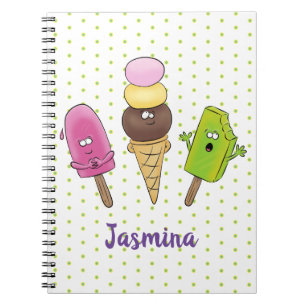 Cuaderno Un trío de personalizado de helados de helado de s