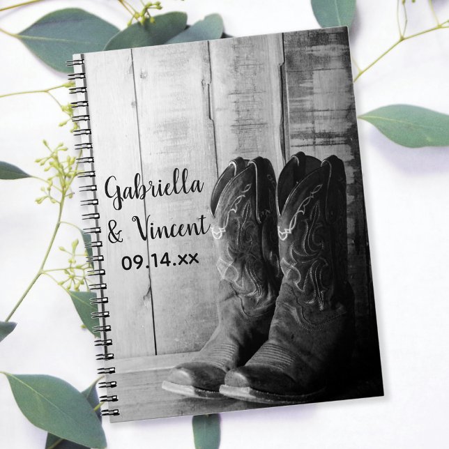 Cuaderno Un vaquero rústico bota el país Boda occidental (Subido por el creador)