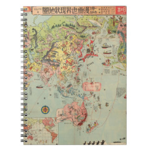Cuaderno Un vistazo al mapa mundial de las rutas aéreas mu