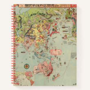 Cuaderno Un vistazo al mapa mundial de las rutas aéreas mun