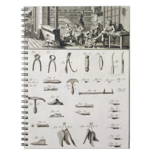 Cuaderno Un zapato y un bootmaker y sus herramientas, del