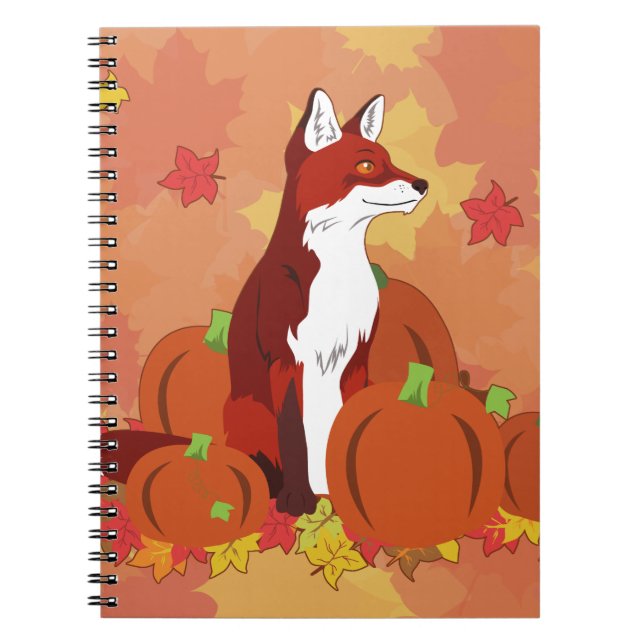 Cuaderno Un zorro en el parche de calabaza (Frente)