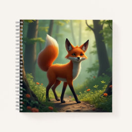 Cuaderno Un zorro místico deambulando por el bosque