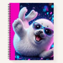 Cuaderno Una adorable cría de foca blanca y esponjosa