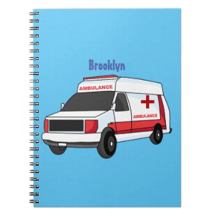 Cuaderno Una ambulancia roja curada van personalizado