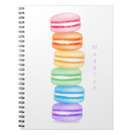 Cuaderno una bonita pila de colores de macarones personaliz
