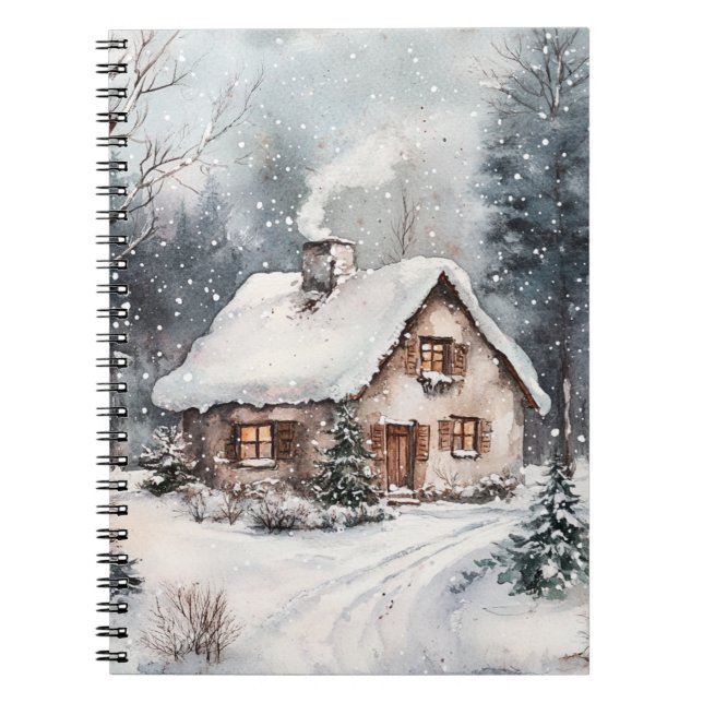 Cuaderno Una cabaña acogedora en invierno (Frente)