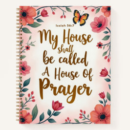 Cuaderno Una casa de oración 8"x11" cubierta suave floral