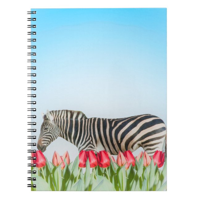 Cuaderno Una cebra entre los tulipanes (Frente)
