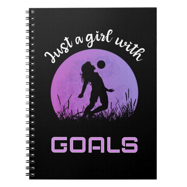 Cuaderno Una chica con objetivos fútbol hermoso (Frente)
