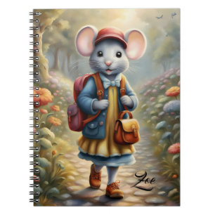 Cuaderno Una chica de ratón en camino a la escuela, persona