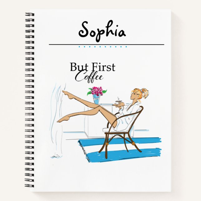 Cuaderno Una chica moderna pero el primer café (Anverso)