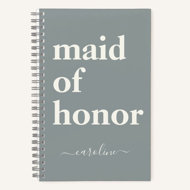 Cuaderno Una empleada de honor simple nombre moderno Minima (Anverso)