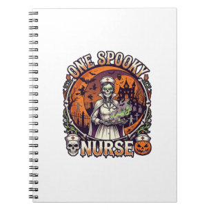 Cuaderno Una enfermera espeluznante Halloween esqueleto poc