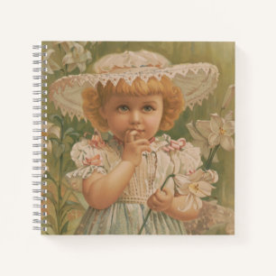 Cuaderno "Una floreciente Pascua" Ilustración vintage, ca. 
