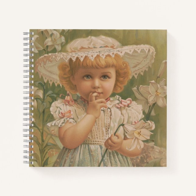 Cuaderno "Una floreciente Pascua" Ilustración vintage, ca.  (Anverso)