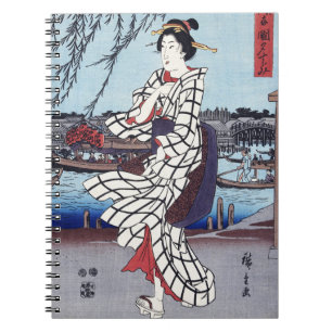Cuaderno Una fresca tarde de verano en el puente, Utagawa H