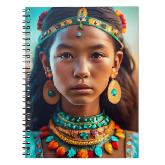 Cuaderno Una hermosa chica de las tribus indias