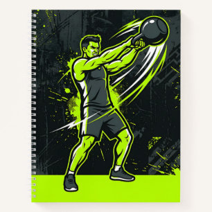 Cuaderno Una ilustración dinámica de línea de arte en neón 