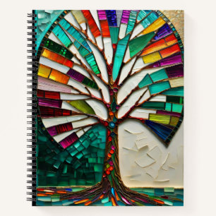 Cuaderno una imagen de un árbol hecho de vidrio manchado