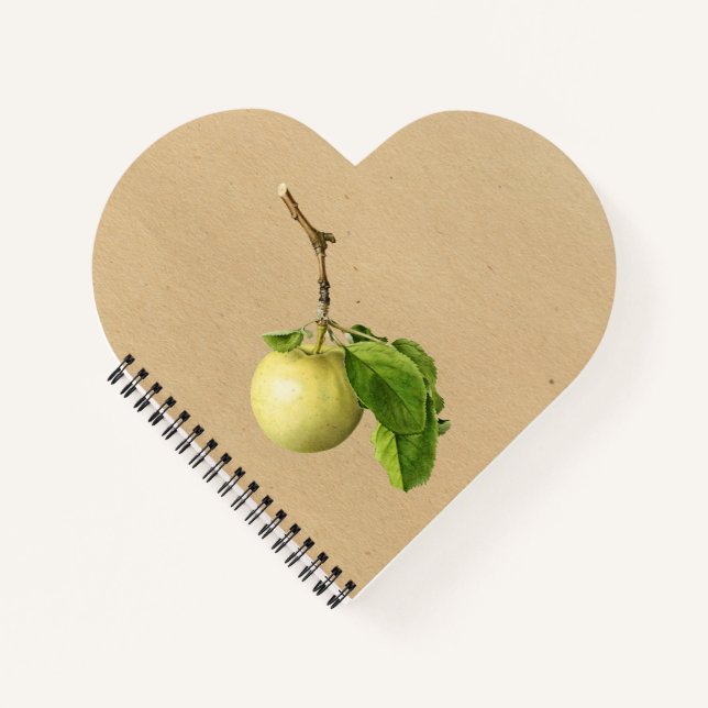 Cuaderno Una manzana amarilla con hojas (Anverso)