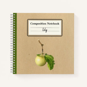 Cuaderno Una manzana amarilla con hojas de comp personaliza