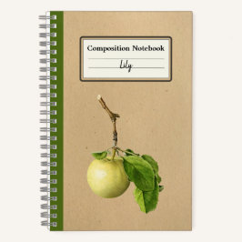Cuaderno Una manzana amarilla con hojas de comp personaliza