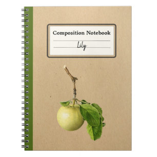 Cuaderno Una manzana amarilla con hojas de comp personaliza