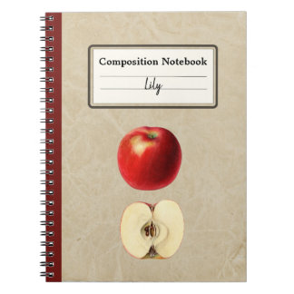 Cuaderno Una manzana roja y una composición semipersonaliza