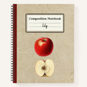 Cuaderno Una manzana roja y una composición semipersonaliza