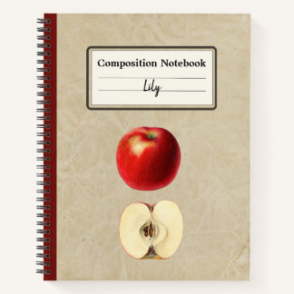 Cuaderno Una manzana roja y una composición semipersonaliza