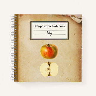 Cuaderno Una manzana vintage y un comp medio personalizado