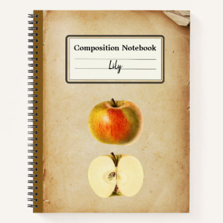 Cuaderno Una manzana vintage y un comp medio personalizado