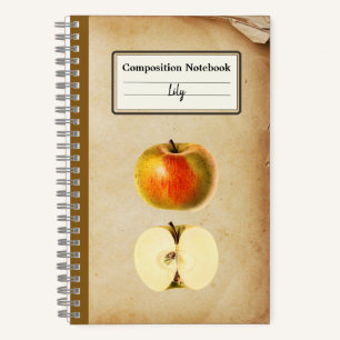 Cuaderno Una manzana vintage y un comp medio personalizado