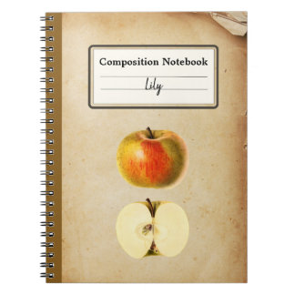 Cuaderno Una manzana vintage y un comp medio personalizado