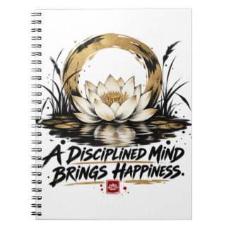Cuaderno Una Mente Disciplinada Trae Felicidad Loto Meditac