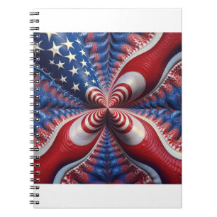 Cuaderno Una Mezcla De La Bandera Estadounidense Y Un Fract