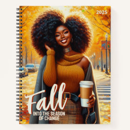 Cuaderno Una mujer afroamericana curvada vestida con traje