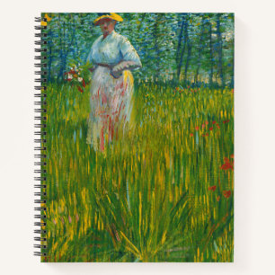 Cuaderno Una mujer caminando en un jardín - Vincent van Gog