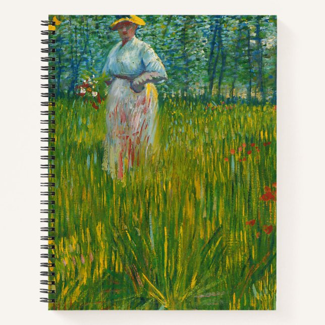 Cuaderno Una mujer caminando en un jardín - Vincent van Gog (Anverso)