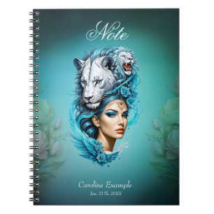 Cuaderno Una mujer cautivadora con una majestuosa cabeza de