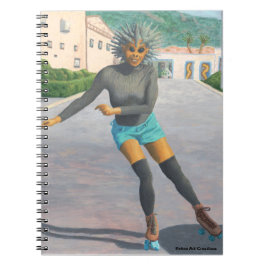 Cuaderno Una mujer extranjera que patina en patinaje artíst