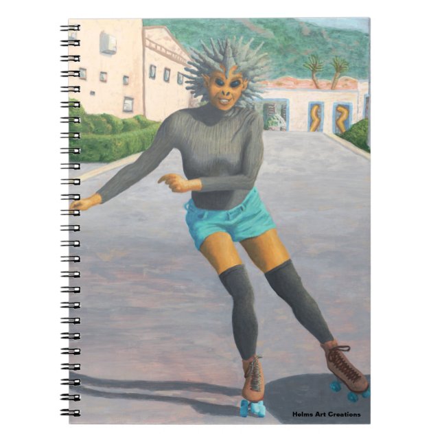 Cuaderno Una mujer extranjera que patina en patinaje artíst (Frente)