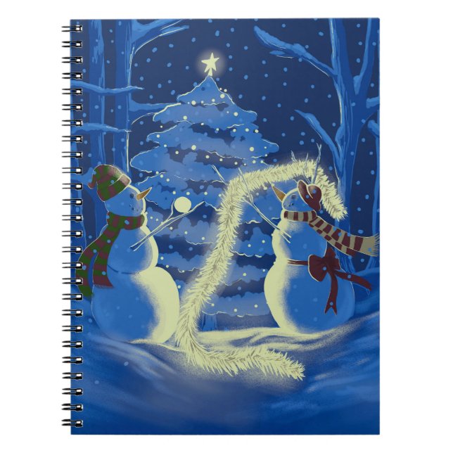 Cuaderno Una Navidad de muñeco de nieve (Frente)