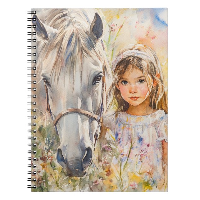 Cuaderno Una niña con un caballo (Frente)