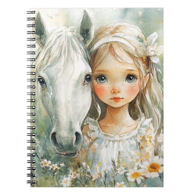 Cuaderno Una niña con un caballo (Frente)