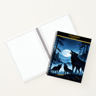 Cuaderno Una noche serena con lobos gritando en la luna